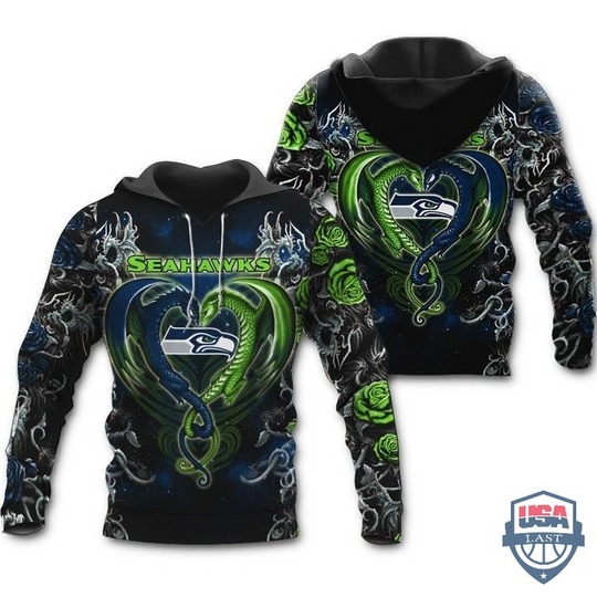 Discover Seattle Seahawks Dragon football 3D Hoodie