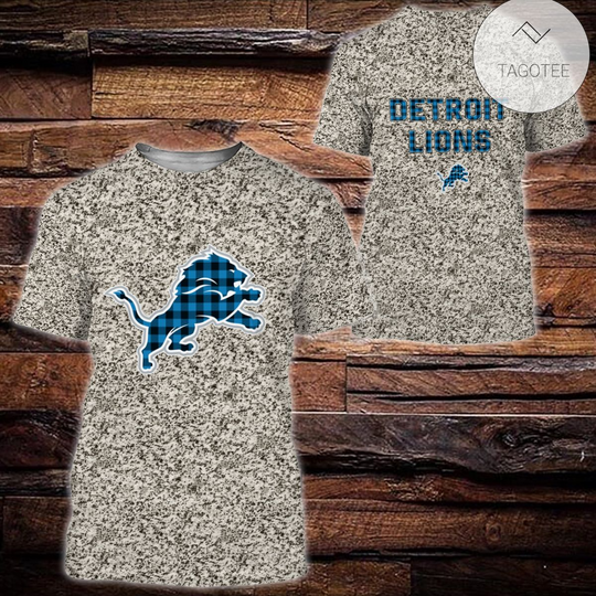 Detroit Lions Plaid Flannel All Over Print T-Shirt