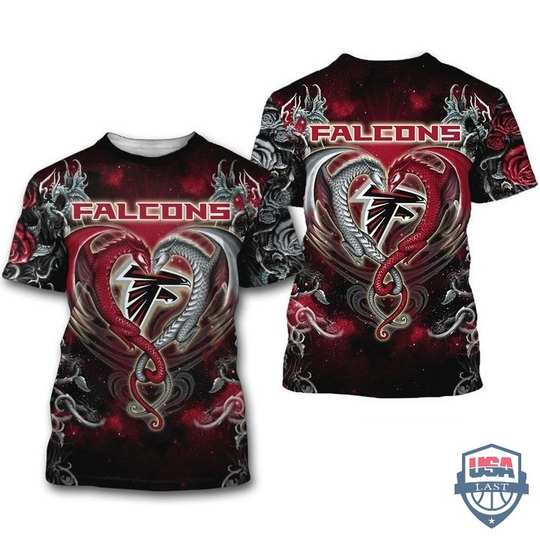 Atlanta Falcons Dragon football 3D T-Shirt