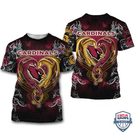 Discover Arizonna Cardinals Dragon football 3D T-Shirt