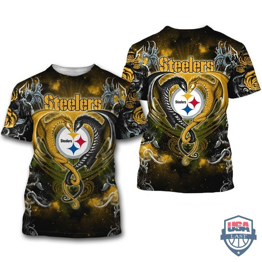 Discover Pittsburgh Steeler Dragon football 3D T-Shirt