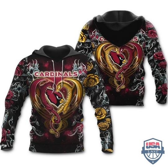 Discover Arizonna Cardinals Dragon football 3D Hoodie