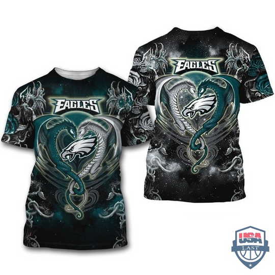 Discover Philadelphia Eagles Dragon football 3D T-Shirt