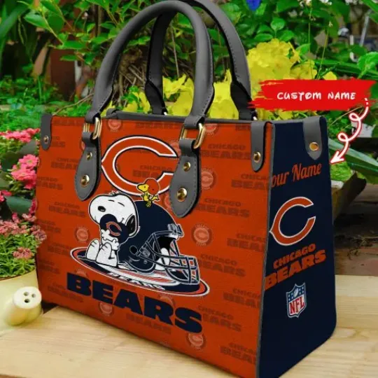 Discover Chicago Beasrss Personalized Leather Hand Bag BB138