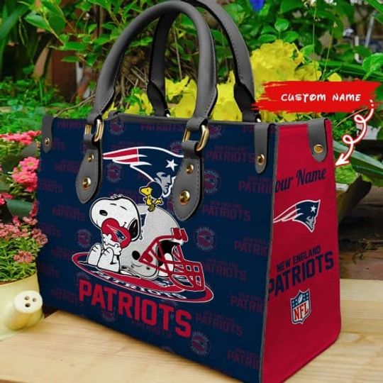 New England Patriotss Personalized Leather Hand Bag BB154