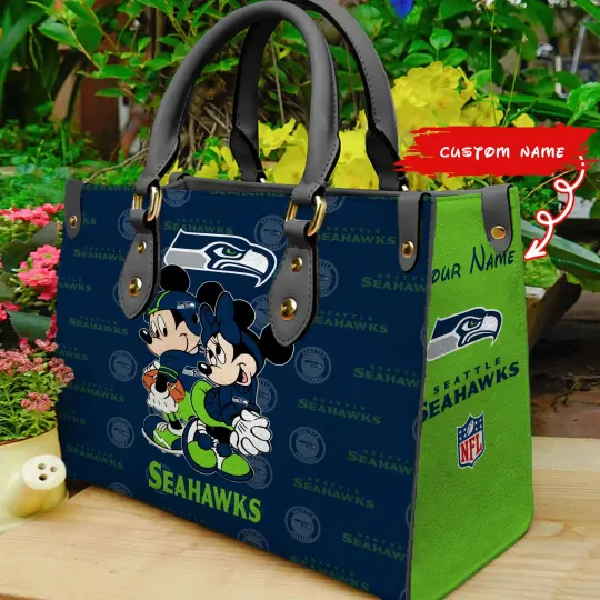 Seattle Seahawkss Personalized Leather Hand Bag BB108