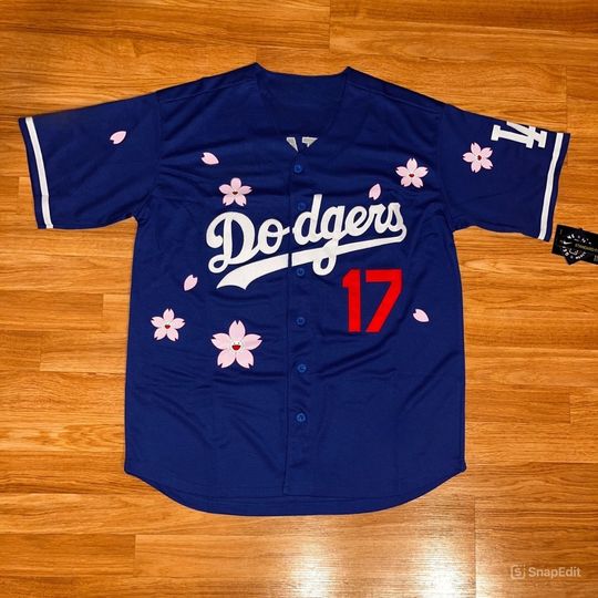 Discover Los Angeles LA Dodgers Ohtani Tokyo Series Cherry Blossom Baseball Jersey