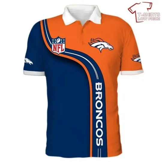 Discover Denver Football Team Broncoss 3D Polo Shirt, Unisex Adults, Full Size S-5XL
