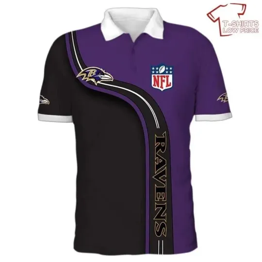 Discover Baltimore Football Team Ravenss 3D Polo Shirt