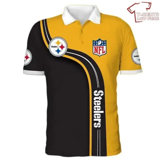 Pittsburgh Football Team Steelerss 3D Polo Shirt