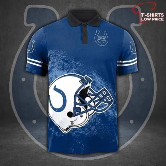 Indianapolis Football Team Coltss 3D Polo Shirt