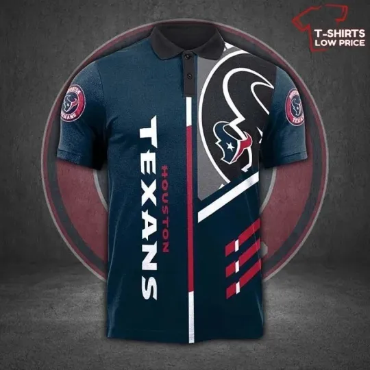 Discover Houston Football Team Texanss 3D Polo Shirt