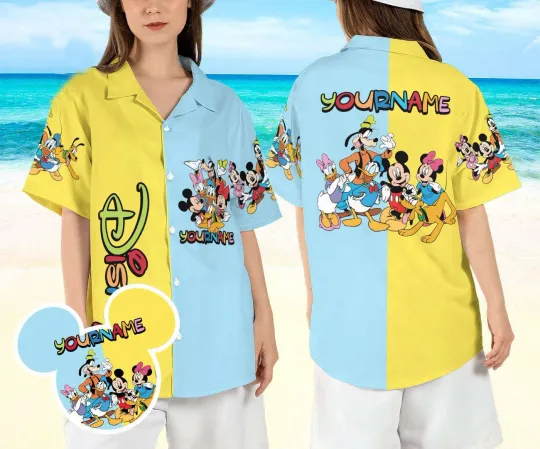 Discover Personalized Mickey And Friends Beach Aloha Magic Summer Hawaiian Shirt