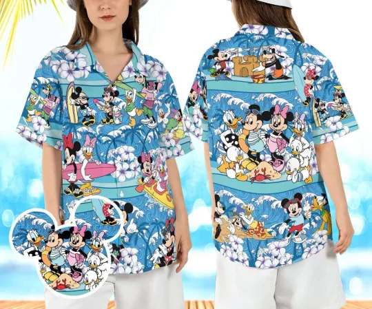 Discover Mickey And Friends Aloha Family Summer Vacation Beach Vibes Hawaiian Shirt