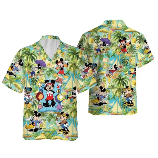 Discover Mickey Palm Tree Tropical Beach Vacation Summer Vibes Aloha Hawaiian Shirt