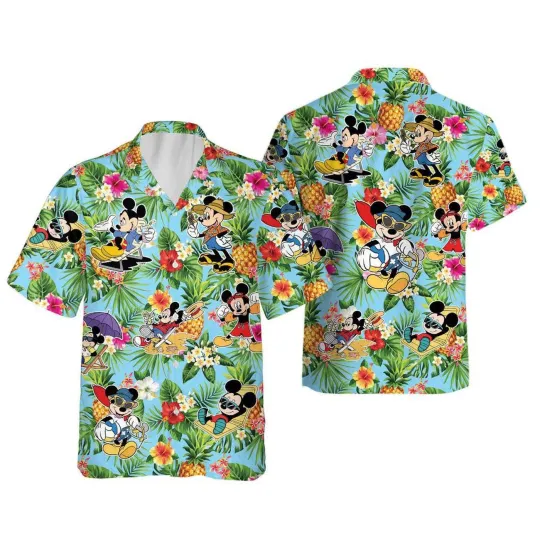 Discover Enchanting Mickey Mouse Pineapple Tropical Summer Vacation Aloha Hawaiian Shirt