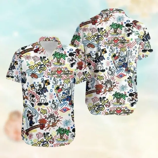 Discover Mickey Mouse And Friends Crew Summer Vaction Tropical Aloha Hawaiian Shirt