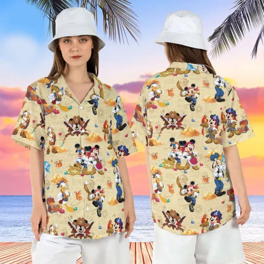 Discover Mickey And Friends Pirates Of The Caribbean Aloha Summer Vibes Hawaiian Shirt