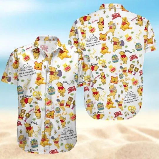 Discover Cute Pooh Bear Winnie The Pooh Summer Beach Vacation Aloha Hawaiian Shirt