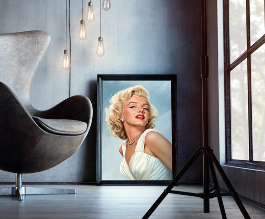 Marilyn Monroe Modern Celebrity Portrait | Digital Print | Wall Art Poster | Pop Culture Decor