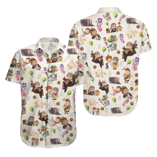 Discover Up Carl & Ellie Couple My Adventure Book Up In The Air Aloha Hawaiian Shirt