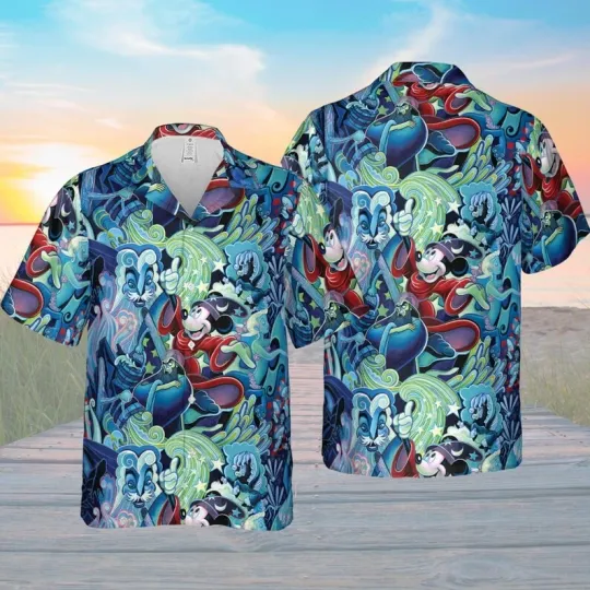 Discover Mickey Mouse Magical Memories Fantasia Mickey Lovers Aloha Summer Hawaiian Shirt