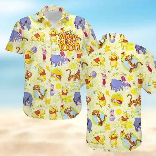 Discover Pooh And Friends Winnie The Pooh Hello There Gift For Fan Aloha Hawaiian Shirt