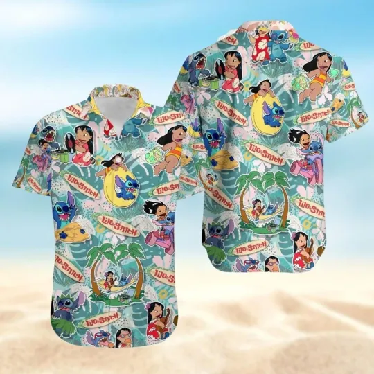 Discover Lilo & Stitch Tropical Beach Vacation Funny Cartoon Summer Aloha Hawaiian Shirt