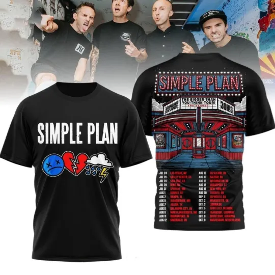 Discover Simple Plan The Bigger Than You Think Tour 2026 Shirt