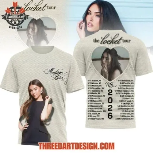 Discover Madison Beer The Locket Tour 2026 3D T-Shirt S-5XL