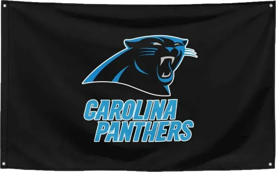 Carolina Panthers Football Flag Black House Banner