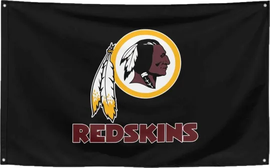 Discover Washington Redskins Football Flag  Black Banner for Home and Decor