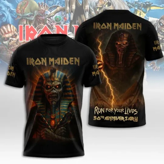 Discover 1Iron Maiden Run For Your Lives 50Th Anniversary 3D Tshirt