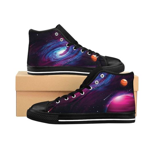 Discover Space Galaxy High Top Shoes Sneakers