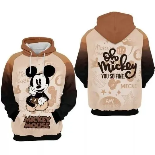 Discover Micke Mouse Oh You So Fine Over Print 3d Hoodie