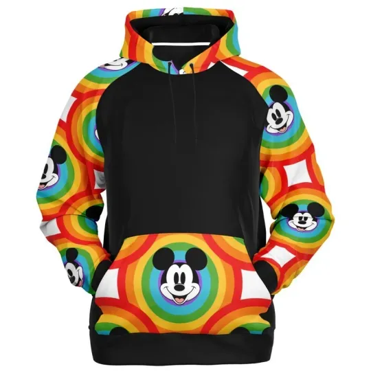 Discover Retro Colorful Rainbow Mickey Mouse Inspired Cartoon Mouse Hoodie 3D Printed