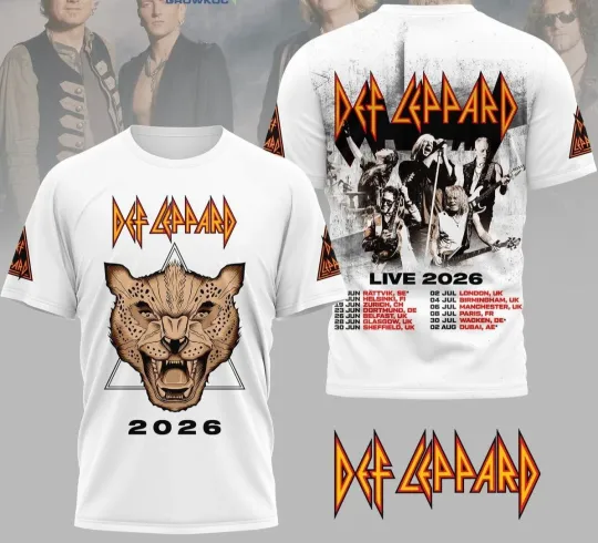 Def Leppard Live 2026 3D T-Shirt