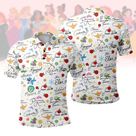 Discover Disney Princess Signature Polo Shirt, In My Disney Princess Era Shirt, Disneyland Trip Casual Polo Shirt, Disney Trip Gift
