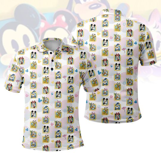 Discover Disney Mickey and Friends Character Polo Shirt, Walt Disney World Casual Polo Shirt, Disney Trip Man Polo Shirt, Gift For Him