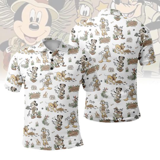 Discover Disney Animal Kingdom Safari Fashion Polo Shirt, Let's Get Wild Casual Polo Shirt, Disney Mickey and Friends Safari Shirt, Disneyland Trip