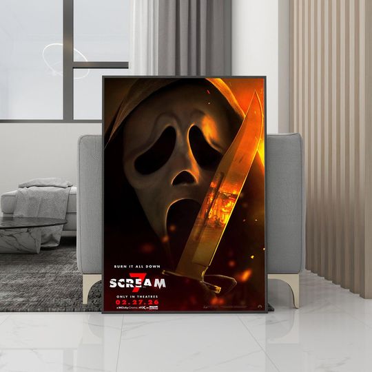 Discover Scream 7 (2026) Movie Poster Canvas Wall Art - Unframed Print - Movie Fans Collection - Room Decor - Birthday Gift