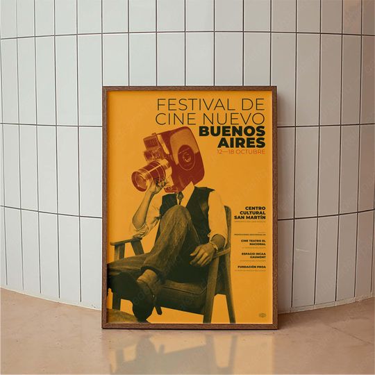 Discover Buenos Aires International Film Festival Poster, Retro Movie Art Print, Vintage Cinema Wall Decor
