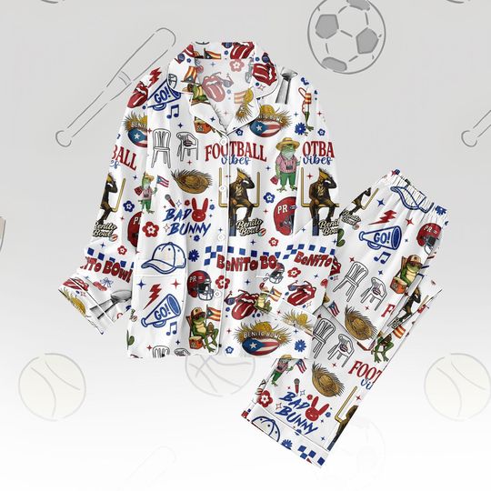 Discover Benito Bowl PJs Set, Benito Long Pajamas, Baseball Long Pajama Set, Football Bowl Pajamas, Game Day Outfit, Baseball Fans Gift