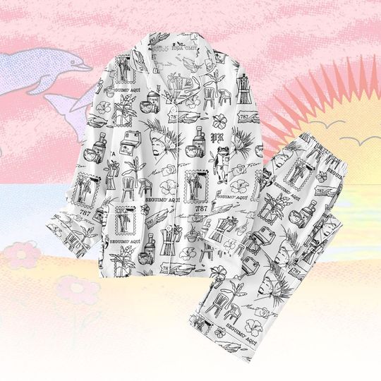 Discover Botanical  PJs Set, Benito Bowl Pajamas, Football Long Pajama Set, Benito Long Pajama, Game Day Sleepwear, Gift for Baseball Fans