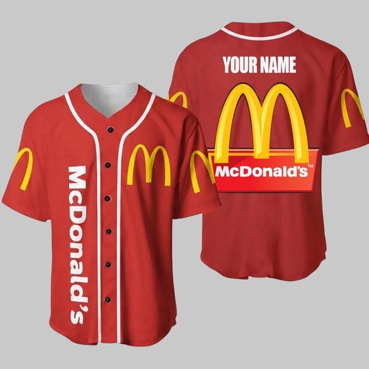 Discover Personalized Mc Donald's Baseball Jersey, Mc Donald's Jersey, Mc Donald's Shirt, McDonalds Baseball Shirt, Fast Food Shirt