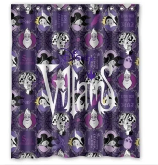 Discover Disney Villains Shower Curtain Waterproof with Hooks