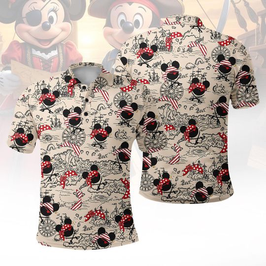 Discover Mickey Minnie Pirate Polo Shirt, Mickey Cruise Women Polo Shirt, Disney Pirate Men Polo, Mickey Pirate Shirt, Mickey And Friends Shirt