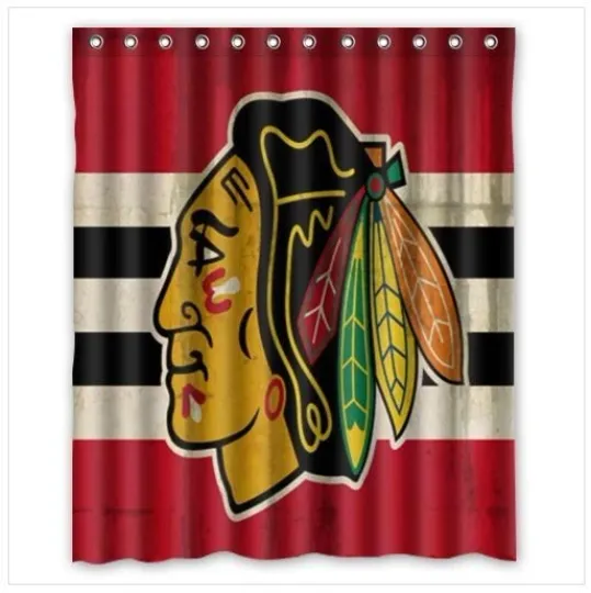 Discover Chicago Blackhawks Shower Curtain Waterproof with Hooks