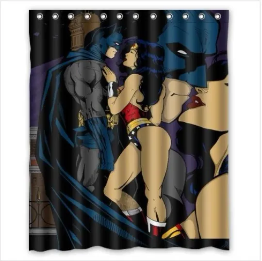 Batman and Wonder Woman Shower Curtain