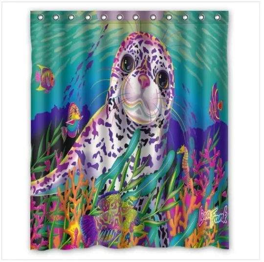 Discover LISA FRANK Rainbow Reef Shower Curtain Waterproof with Hooks